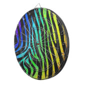 トレンディーレインボー&ブラックゼブラアニマルプリントオンエレ ダーツボード (正面右)