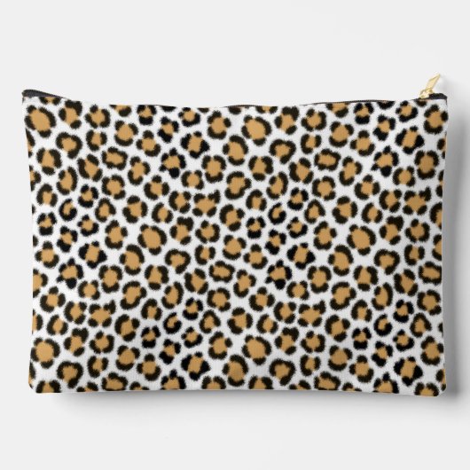 トレンディーレオパードのシミュレートされたファーエフェクトの繰り返しパターン アクセサリーポーチ (裏面)