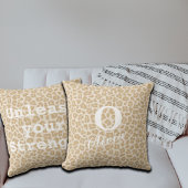 トレンディーレオパードカスタムプリントモノグラム&名前 クッション