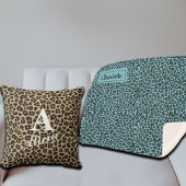 トレンディーレオパードカスタムプリントモノグラム&名前 クッション