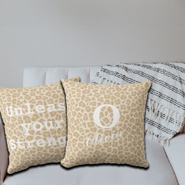 トレンディーレオパードカスタムプリントモノグラム&名前 クッション
