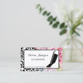 トレンディーレオパードプリントフローラハウスキーパー&バキューム 名刺 (スタンド正面)