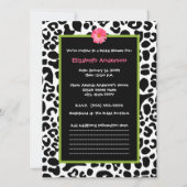 トレンディーレオパードプリント&ピンクデイジーブライダルシャワー 招待状 (裏面)