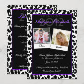 トレンディーレオパード&ナウ卒業招待状 招待状 (正面/裏面)