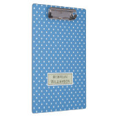 トレンディーレガッタブルーホワイト水玉模様パタカスタムーン クリップボード (右)