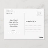 トレンディーレタリング2枚の写真クリスマスホリデー ポストカード (裏面)