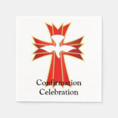 トレンディーレッドイエローファイアクロス鳩の確認昼寝 スタンダードカクテルナプキン (正面)