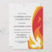 トレンディーレッドイエロー鳩の火災確認 招待状 (正面)