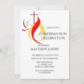 トレンディーレッドイエロー鳩の火災確認 招待状 (正面)