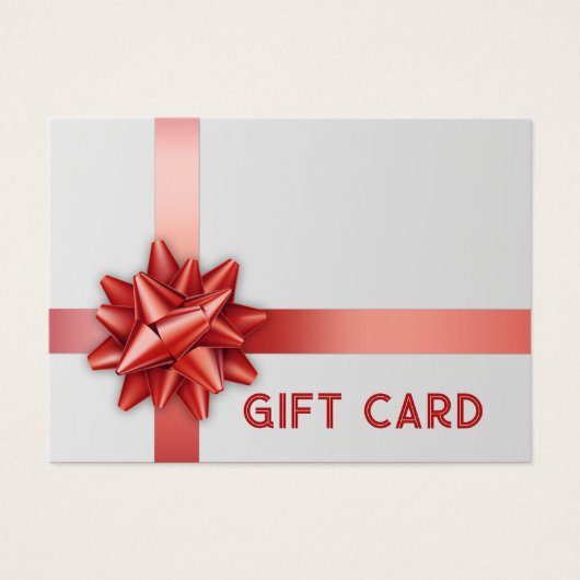 トレンディーレッドギフト弓サテンリボンホワイトギフトカード (正面)