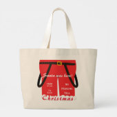 トレンディーレッドクリスマスサンタパンツギフト&トリート ラージトートバッグ (裏面)