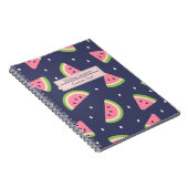 トレンディーレッドグリーンピンクスイカパターン ノートブック (右側)