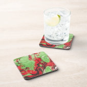 トレンディーレッドグリーン抽象芸術モダンテンプレート コースター (右側)