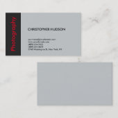 トレンディーレッドグレー写真 名刺 (正面/裏面)