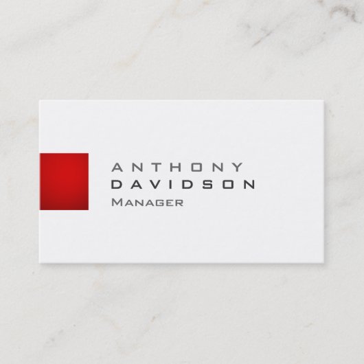 トレンディーレッドグレー白コンテンポラリー名刺 名刺 (正面)