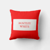 トレンディーレッドスタイリッシュホワシンプルイトの名前 クッション (裏面)
