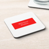 トレンディーレッドスタイリッシュホワシンプルイトの名前 コースター (左側)