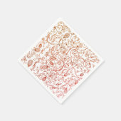 トレンディーレッドフローラナプキンス スタンダードカクテルナプキン (角)