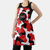 トレンディーレッドブラックカウズプリント パーソナライズされた エプロン (インサイチュ)