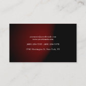 トレンディーレッドブラックカラープレーンユニークスタイリッシュ 名刺 (裏面)