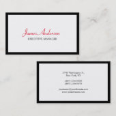 トレンディーレッドブラックストライプホワイトエグゼクティブマネージャ 名刺 (正面/裏面)