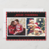 トレンディーレッドブラックバッファロー2枚の家族写真で支払い シーズンカード (正面)