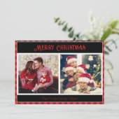 トレンディーレッドブラックバッファロー2枚の家族写真で支払い シーズンカード (スタンド正面)