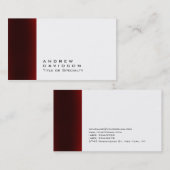 トレンディーレッドホワイトプレーンスタイリッシュ名刺 名刺 (正面/裏面)