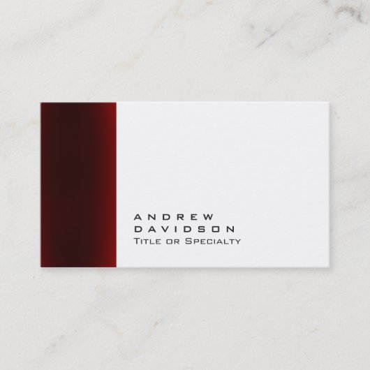 トレンディーレッドホワイトプレーンスタイリッシュ名刺 名刺 (正面)