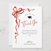 トレンディーレッドボウコケットPHOTO卒業 サンキューカード (正面)