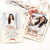 トレンディーレッドボウリボン2 PHOTO卒業パーティー 招待状