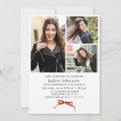 トレンディーレッドボウリボン4 PHOTO卒業パーティー 招待状 (裏面)