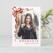 トレンディーレッドボウリボン4 PHOTO卒業パーティー 招待状 (スタンド正面)