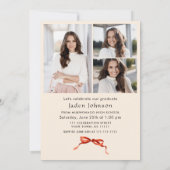 トレンディーレッドボウリボン4 PHOTO卒業パーティー 招待状 (裏面)