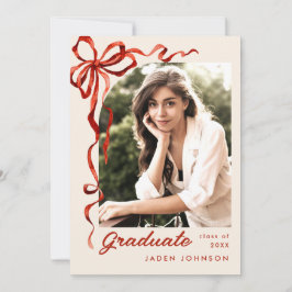 トレンディーレッドボウリボン5 PHOTO卒業パーティー 招待状