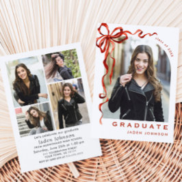 トレンディーレッドボウリボン5 PHOTO卒業パーティー 招待状