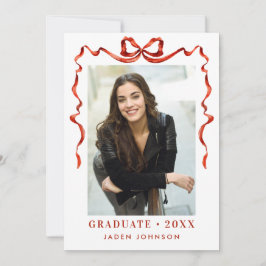 トレンディーレッドボウリボン5 PHOTO卒業パーティー 招待状