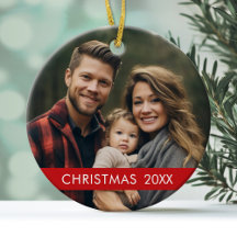 トレンディーレッドモダン付きミニマルクリスマスフォト