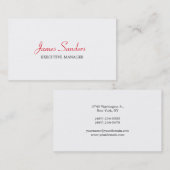 トレンディーレッドモダン白黒エグゼクティブマネージャ 名刺 (正面/裏面)