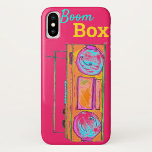 トレンディーレッドレトロボックスホテル iPhone X ケース
