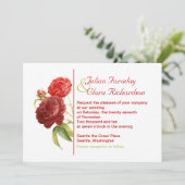 トレンディーレッドローズ結婚式招待状 招待状 (スタンド正面)