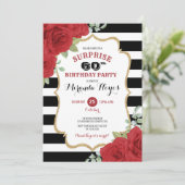 トレンディーレッドローズ60thサプライズ誕生日 招待状 (スタンド正面)