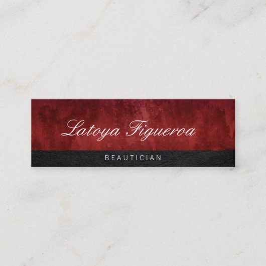 トレンディーレッドヴィンテージスタイリッシュ/ブラックトリム スキニー名刺 (正面)
