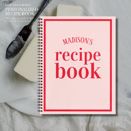 トレンディーレッド及び赤面ブライダルシャワーレシピ ノートブック