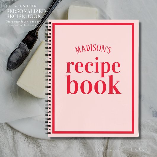 トレンディーレッド及び赤面ブライダルシャワーレシピ ノートブック