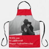 トレンディーレッド引用文と写真 |バレンタインのプレゼント エプロン (正面)