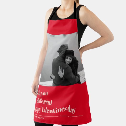 トレンディーレッド引用文と写真 |バレンタインのプレゼント エプロン (インサイチュ)