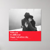 トレンディーレッド引用文と写真 |バレンタインのプレゼント キャンバスプリント (正面)