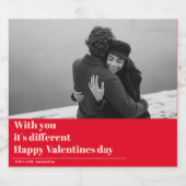 トレンディーレッド引用文と写真 |バレンタインのプレゼント ビールラベル (シングルラベル)