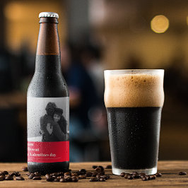 トレンディーレッド引用文と写真 |バレンタインのプレゼント ビールラベル